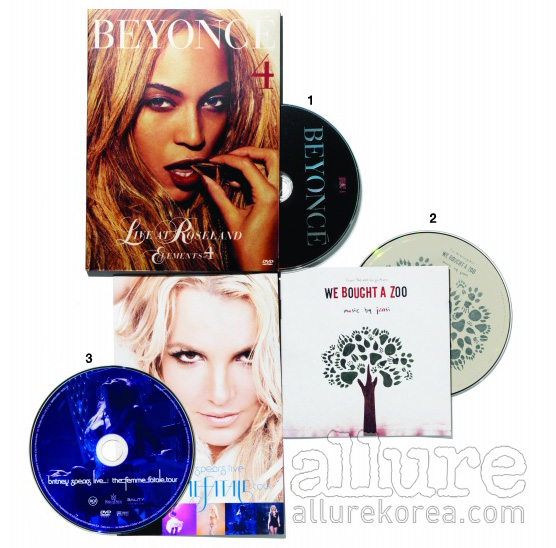 1. 비욘세의 뉴욕 라이브 실황을 담은 DVD. 2. 시규어 로스의 욘시가 음악을 맡은  O.S.T. 3. 브리트니 스피어스의  투어 DVD.