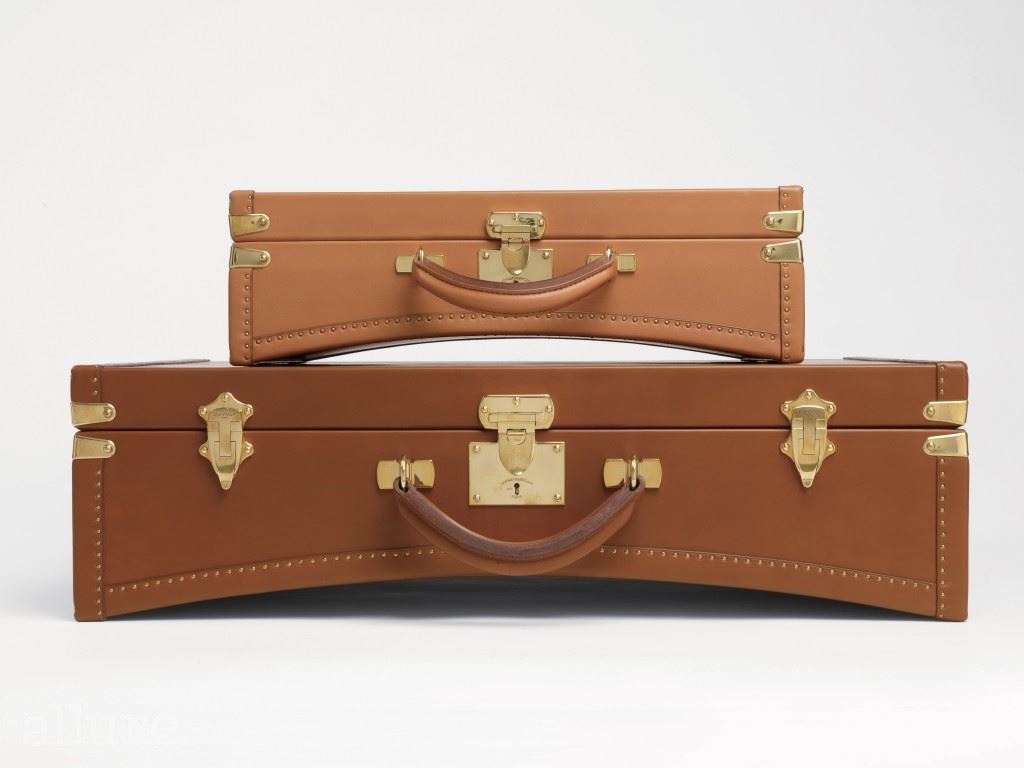 Limousine briefcase in cognac