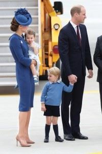VICTORIA, BC - SEPTEMBER 24:  Prince William, Duke of Cambridge, Catherine, Duchess of Cambridge, Prince George of Cambridge and Princess Charlotte of Cambridge arrive at the Victoria Airport on September 24, 2016 in Victoria, Canada.  Prince William, Duke of Cambridge, Catherine, Duchess of Cambridge, Prince George and Princess Charlotte are visiting Canada as part of an eight day visit to the country taking in areas such as Bella Bella, Whitehorse and Kelowna.  (Photo by Chris Jackson/Getty Images)
