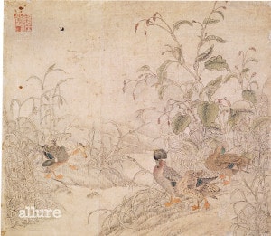 신사임당, 노화수금도, 23.6×27.3cm, 국립중앙박물관 소장