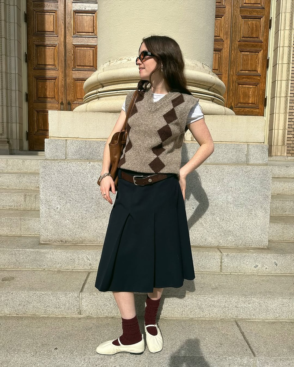 여자 가을 니트 스타일, knitted vests for women