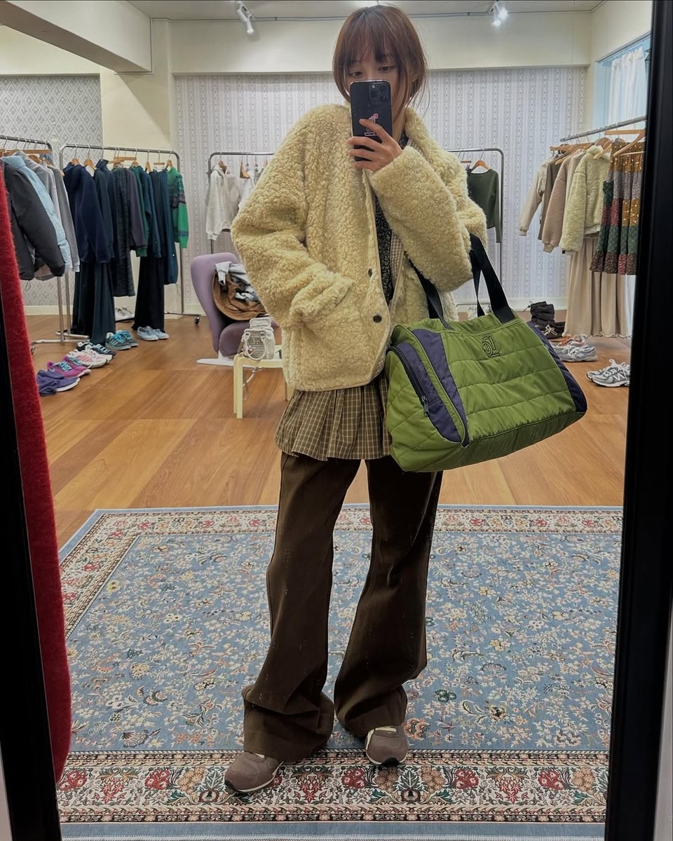 김보라 데일리룩 플리스 그래놀라걸