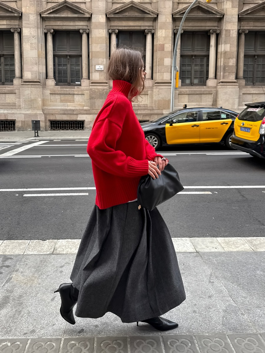 red outfit, christmas ootd, winter red, red ootd, red color styling