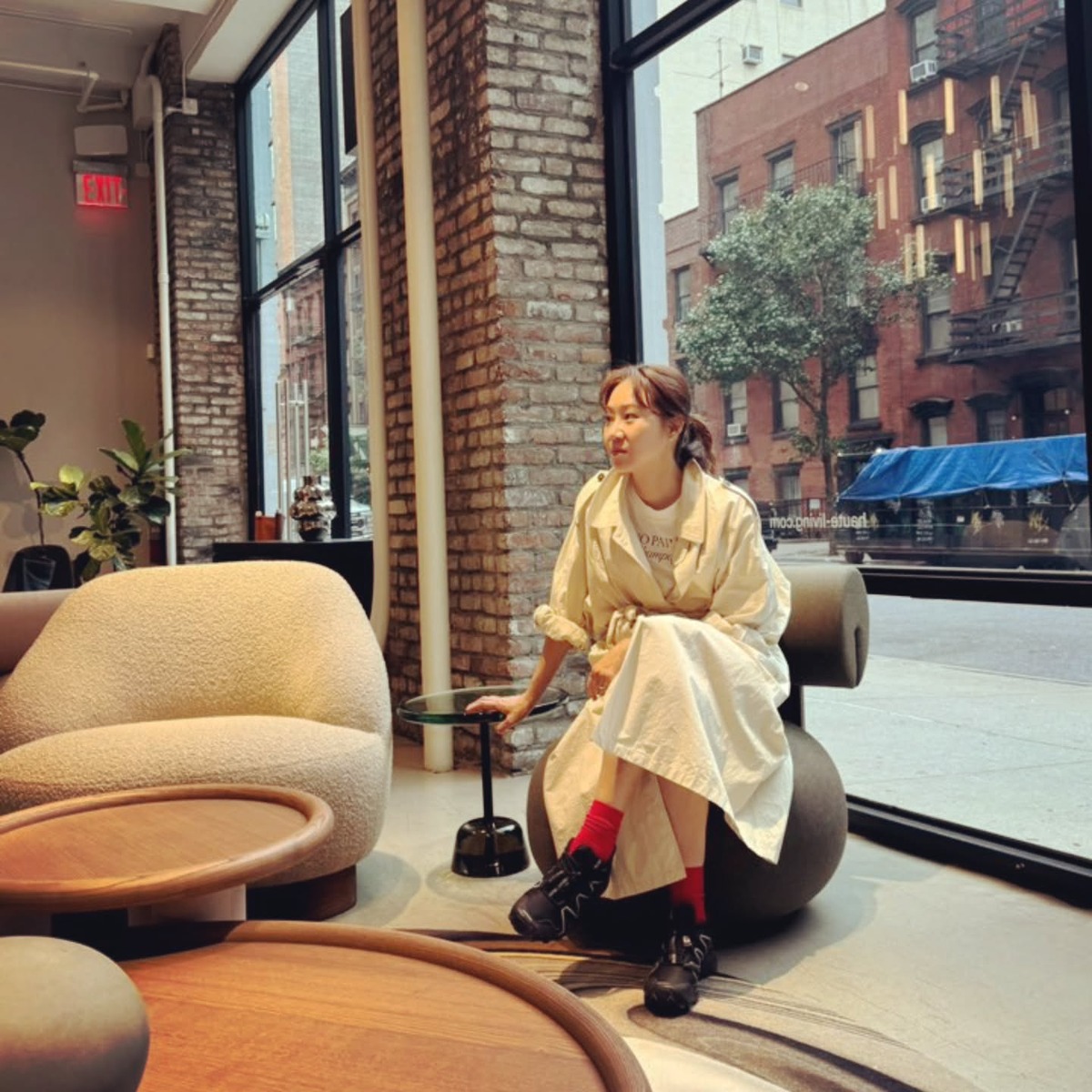 공효진 동안패션 빨간양말