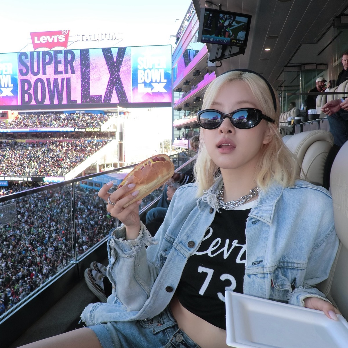 로제 슈퍼볼 데님 리바이스 청청