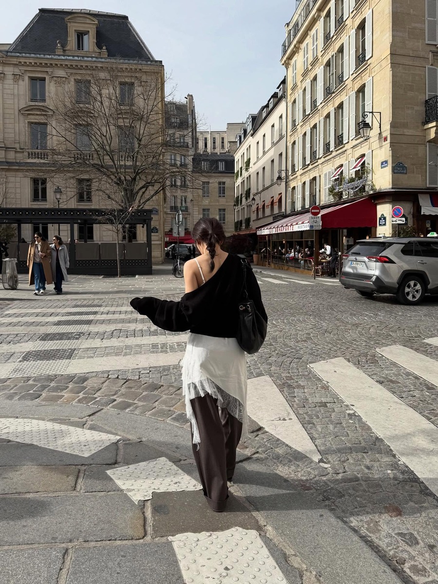 슬기 블랙 카디건 캐미솔드레스