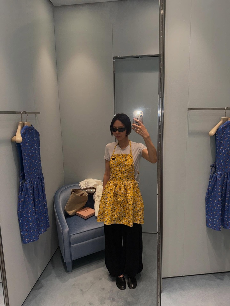 김나영 에이프런 앞치마 레이어드