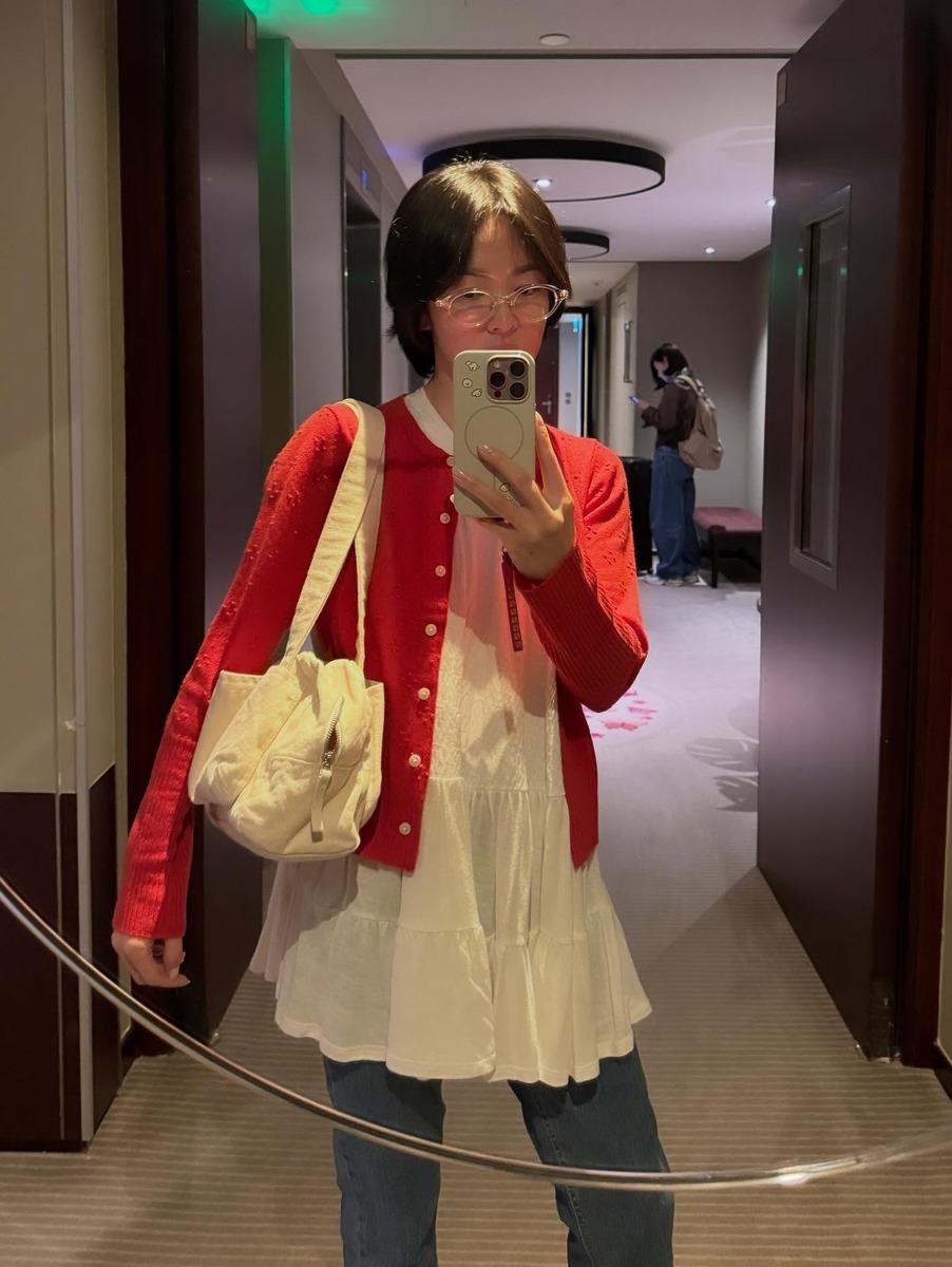 송혜교 원피스 레이어드